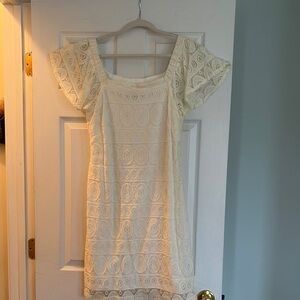 Roz & Ali Cream Lace Dress